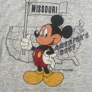 VINTAGE Mickey Mouse Short Sleeve Tee Size Medium Grey and Red